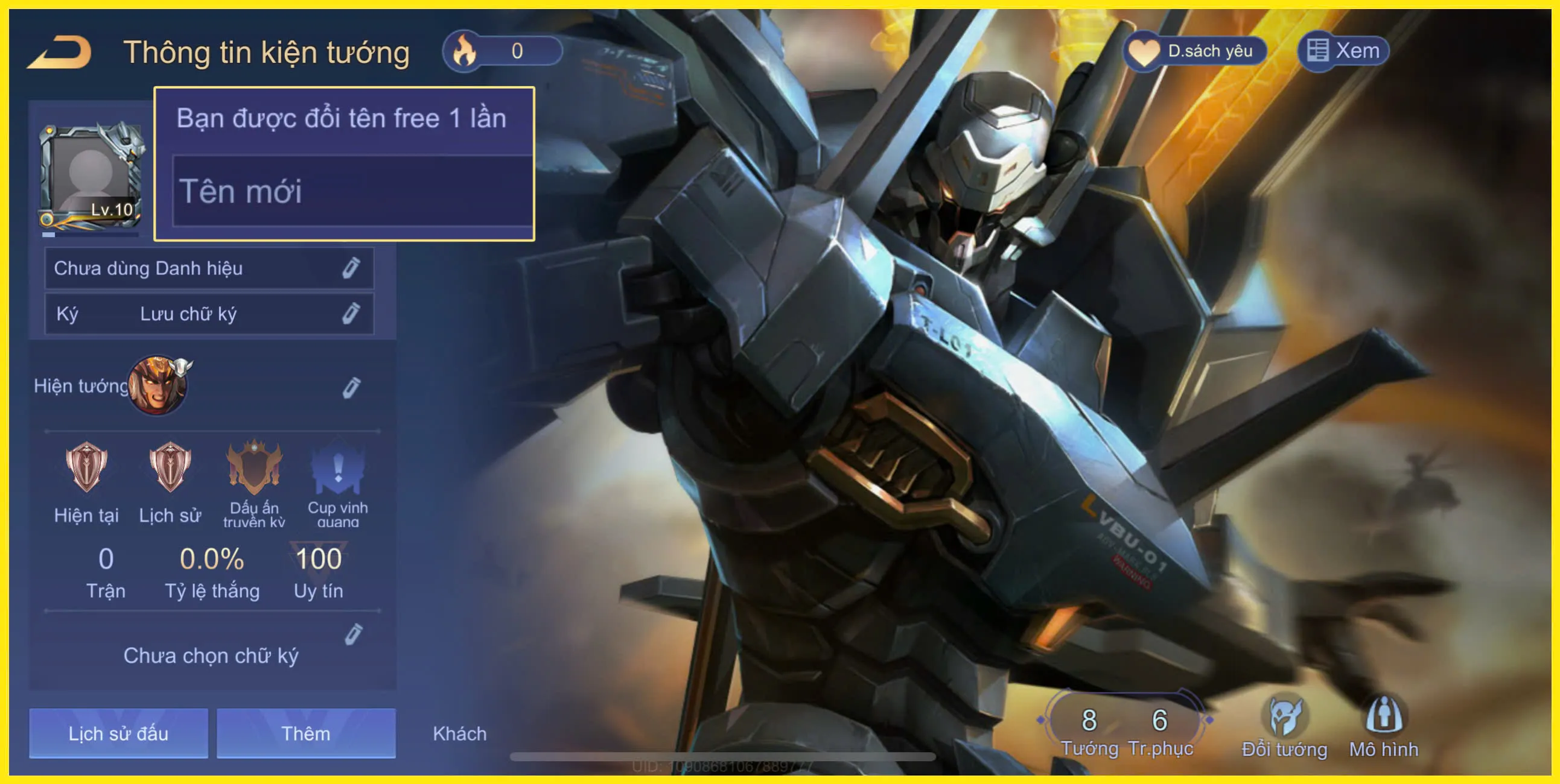 Chi tiết Acc Liên Quân Acc Liên Quân có Lữ Bố Tư lệnh Robot trắng thông tin giá rẻ - Giá rẻ