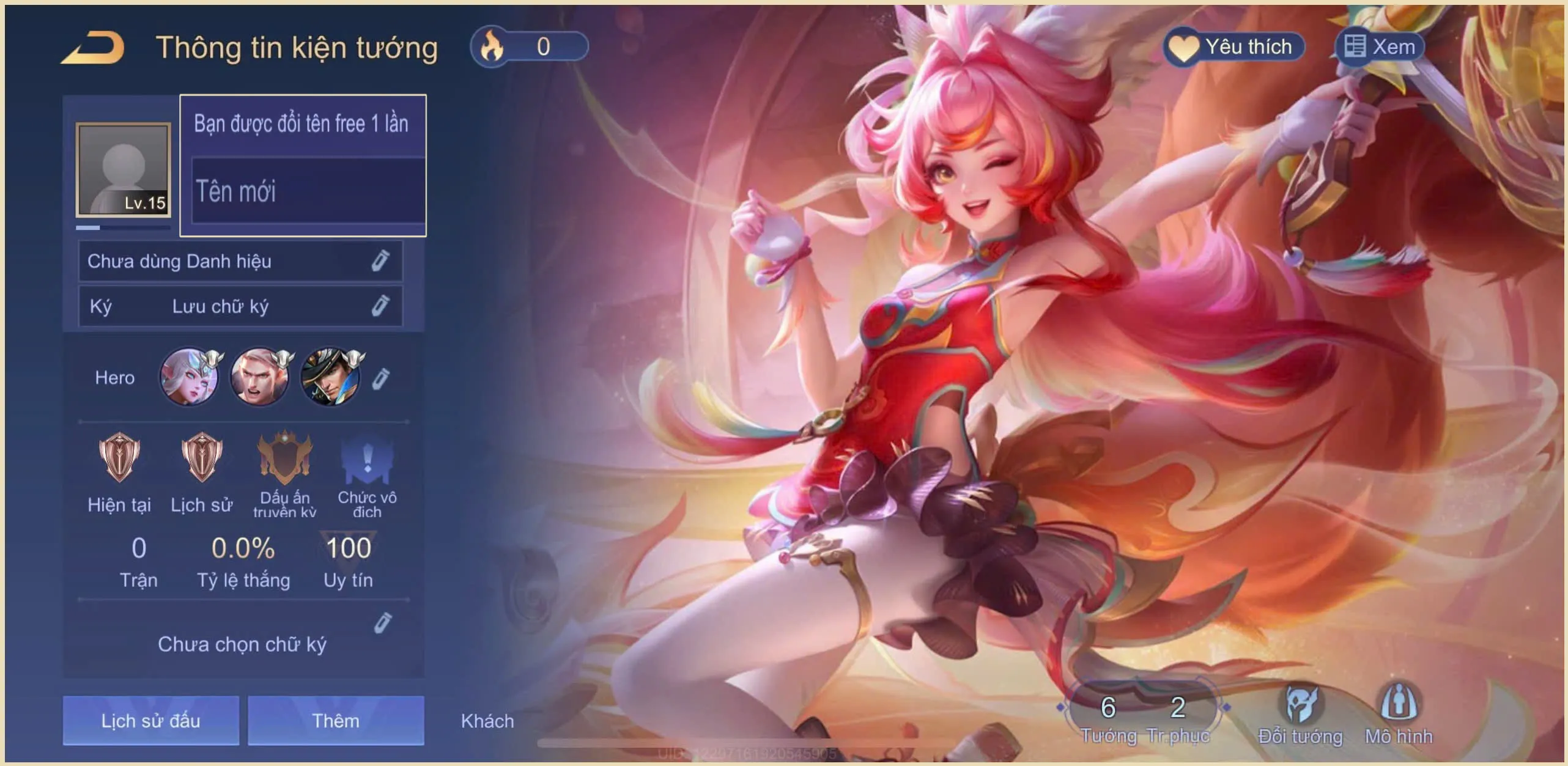 Acc Liên Quân có Aya Hỏa Hồ Tiên Ngư trắng thông tin giá rẻ