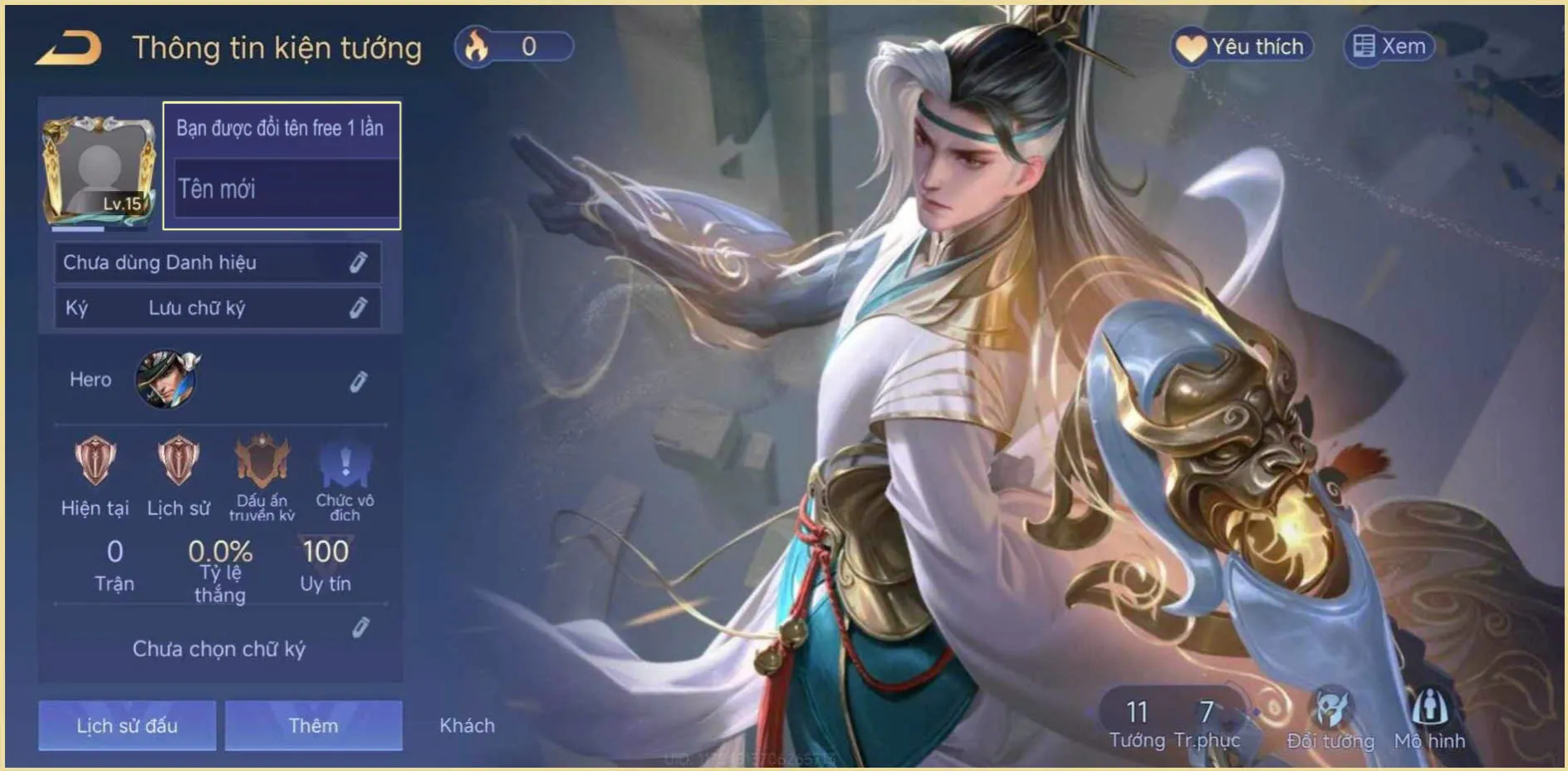 Chi tiết Acc Liên Quân Acc Liên Quân có Valhein Đệ nhất thần thám trắng thông tin giá rẻ - Giá rẻ