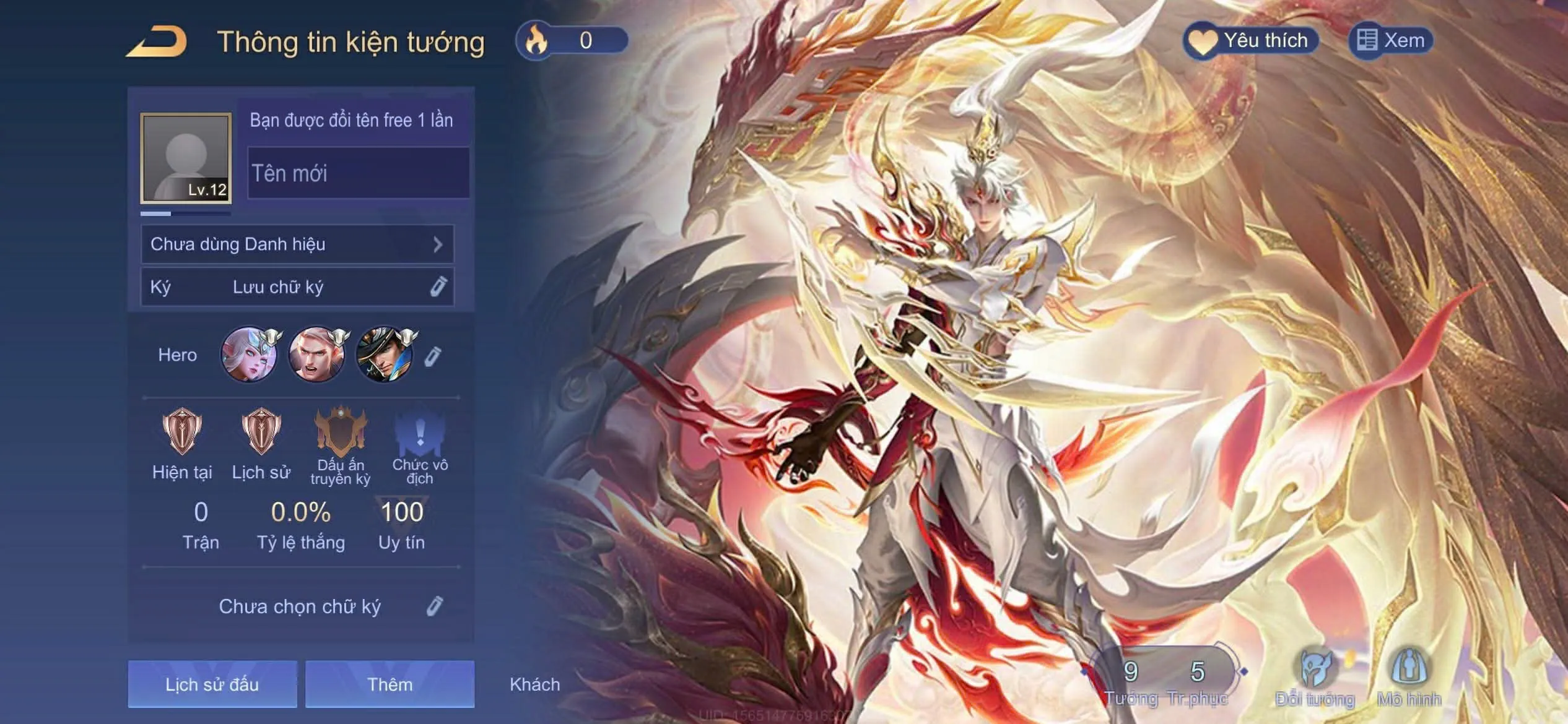 Chi tiết Acc Liên Quân Acc Liên Quân có Billow Thiên Tướng - Độ Ách trắng thông tin giá rẻ - Giá rẻ