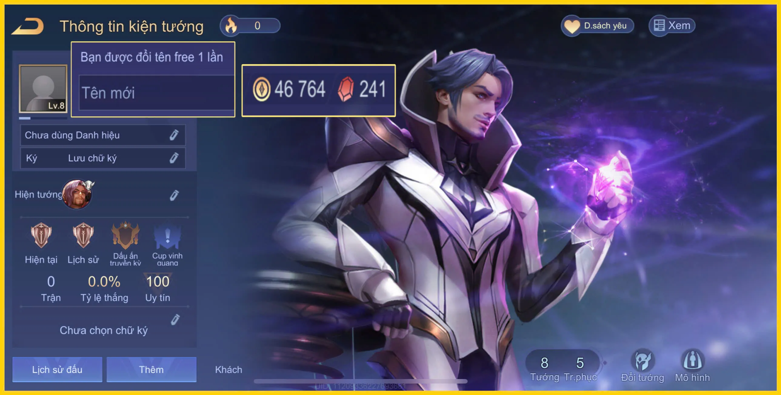 Chi tiết Acc Liên Quân Acc Liên Quân có Florentino Giám sát tinh hệ trắng thông tin giá rẻ - Giá rẻ