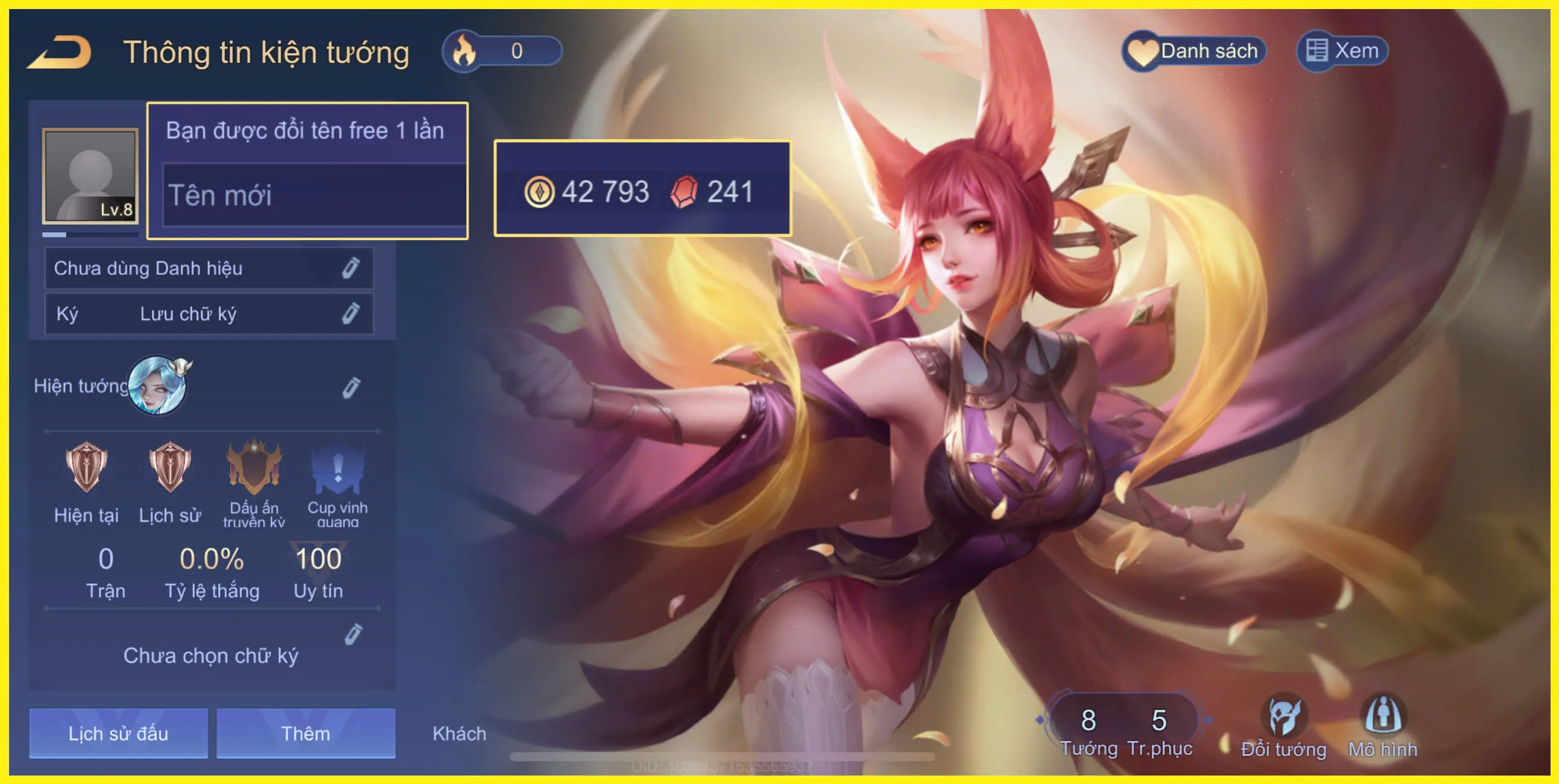 Acc Liên Quân có Liliana Tân nguyệt mị ly trắng thông tin giá rẻ